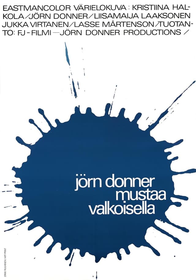 Mustaa valkoisella juliste